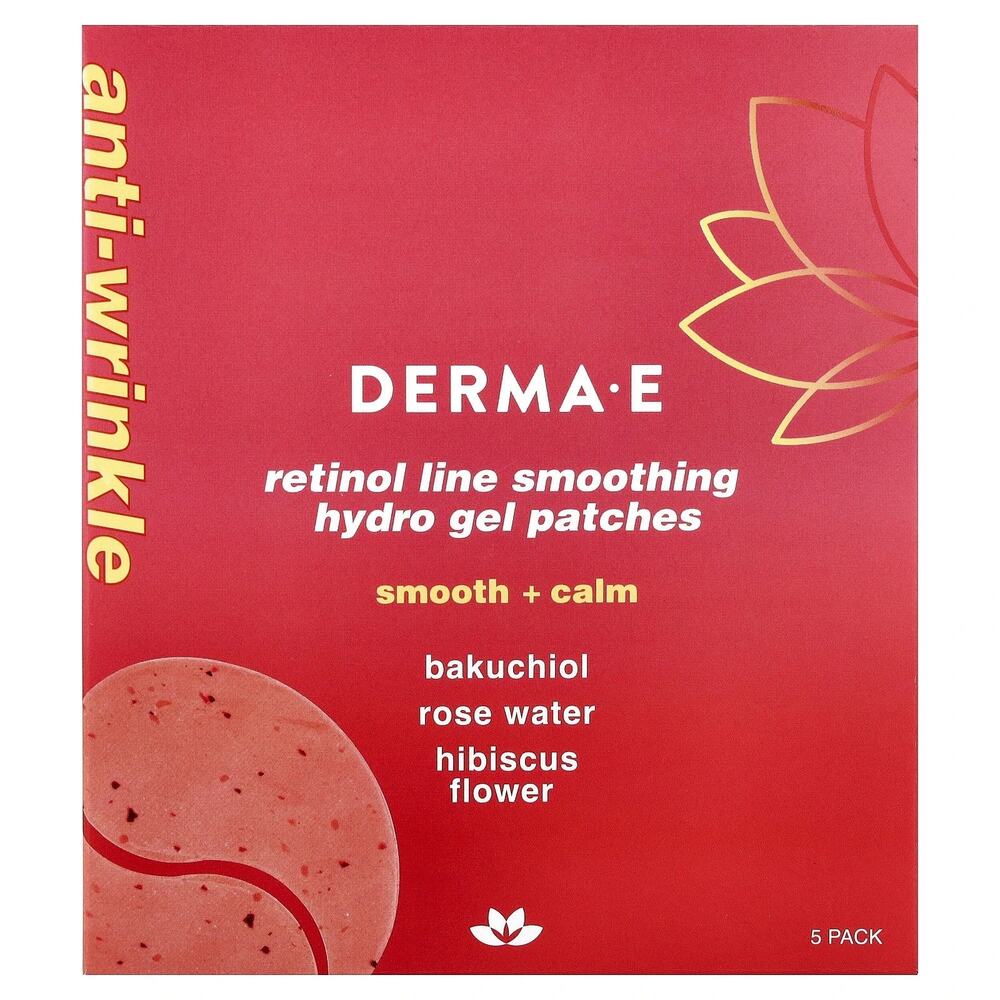 DERMA E Retinol Line Smoothing Hydro Gel Anti-Wrinkle Smoothing Patches, 5 Pack